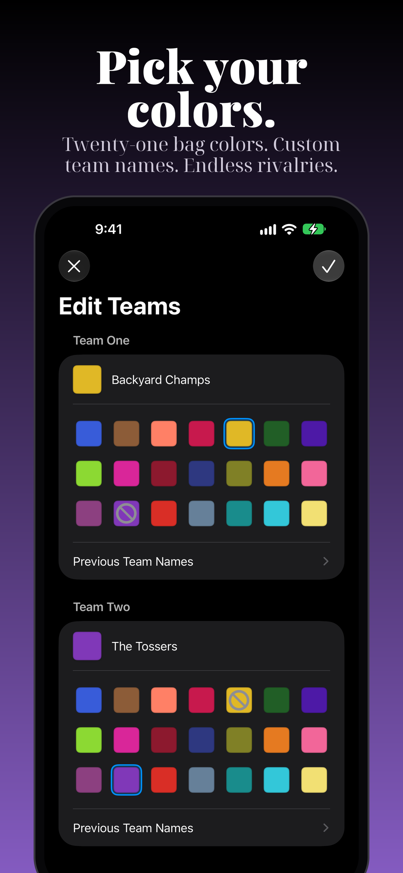 Pick your colors.